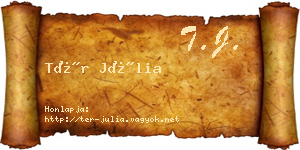 Tér Júlia névjegykártya